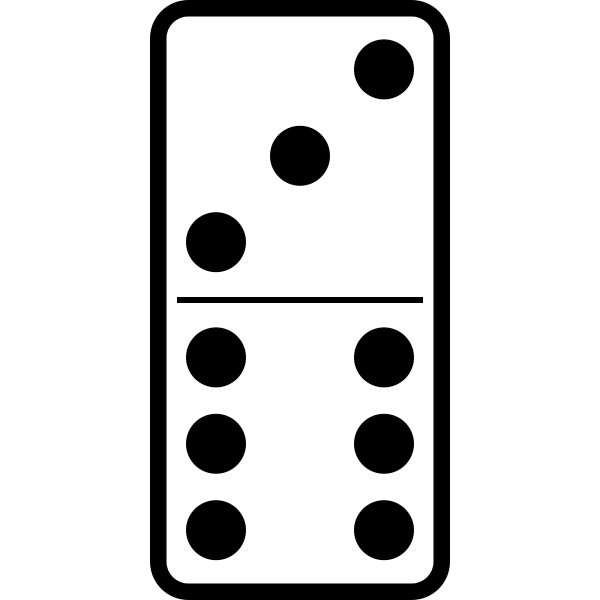 Domino tile 3-6 vector image