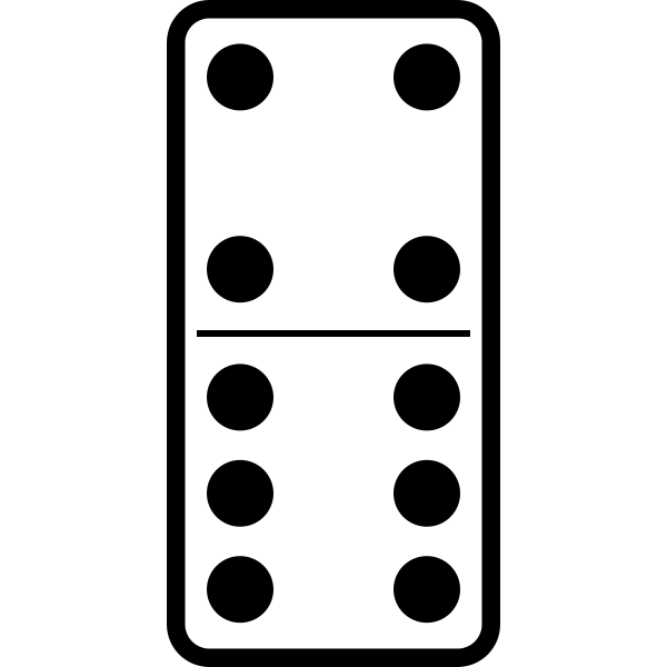 Domino tile 4-6 vector image