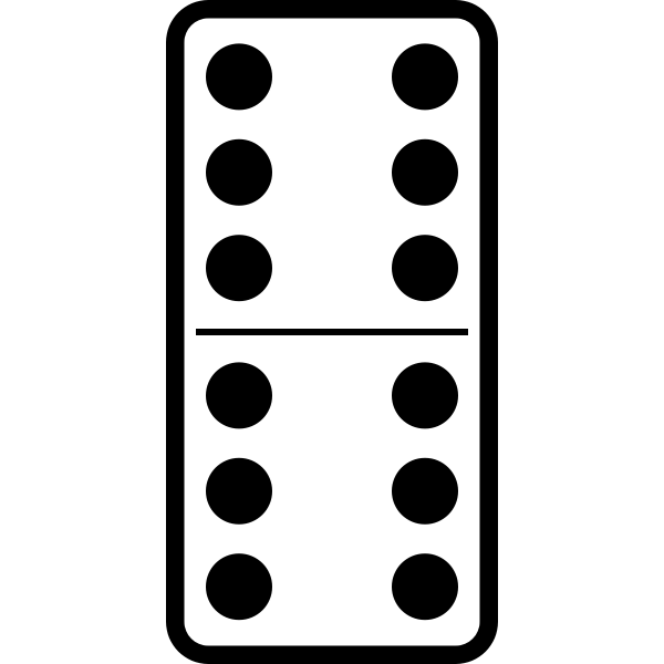 Domino tile double six vector graphics