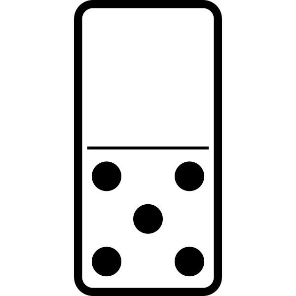 Domino tile 0-5 vector image