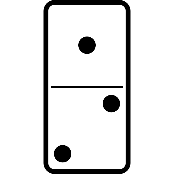 Domino Tile 1 2 Vector Clip Art Free Svg