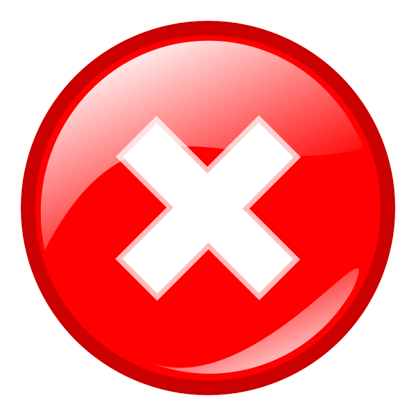Red round error warning vector icon