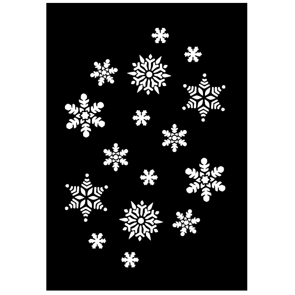 Vector image of white snowflakes on black background | Free SVG