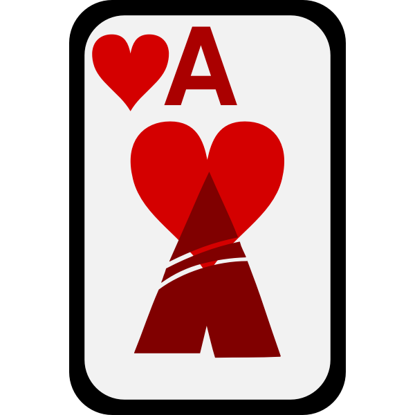Ace of Hearts funky playing card vector clip art