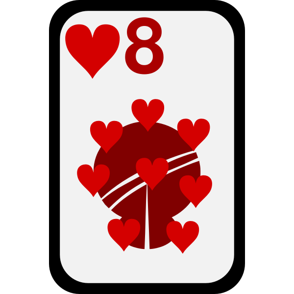 Download Eight of Hearts funky playing card vector clip art | Free SVG
