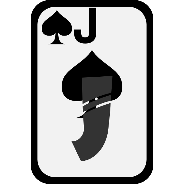 Jack of Spades funky playing card vector clip art