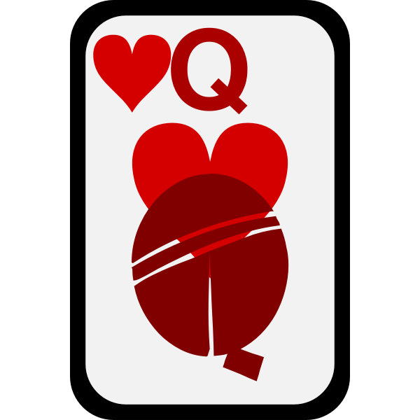 Queen of Hearts funky playing card vector clip art