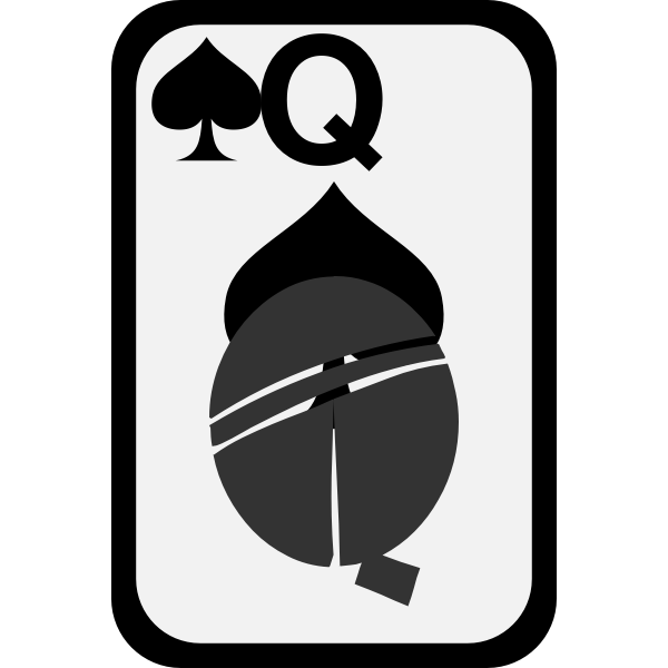 Queen of Spades funky playing card vector clip art