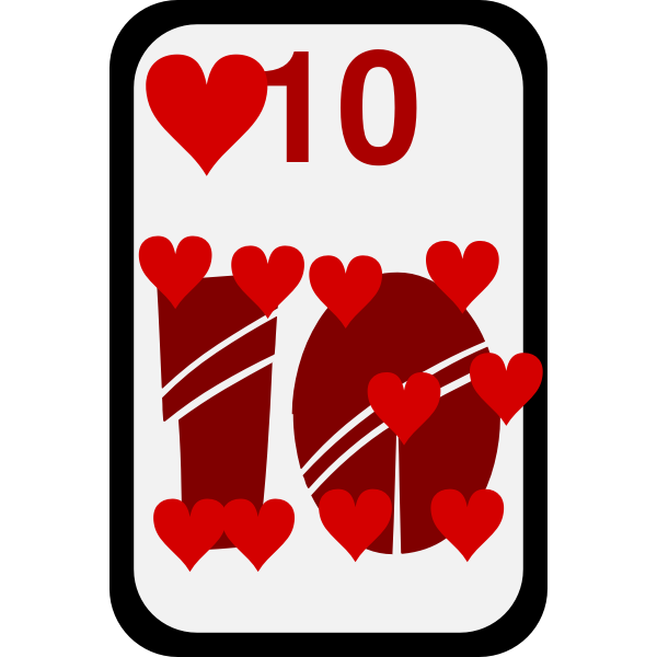 Download Ten of Hearts funky playing card vector clip art | Free SVG