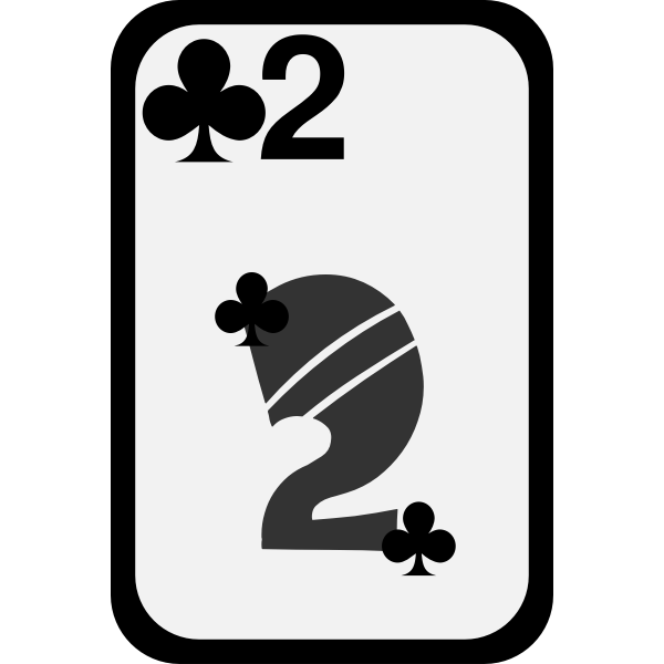 Two of Clubs funky playing card vector image