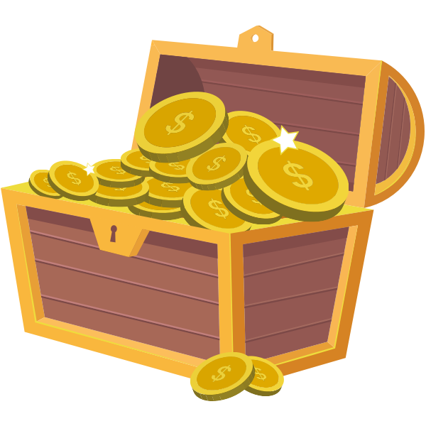 Treasure chest full of money