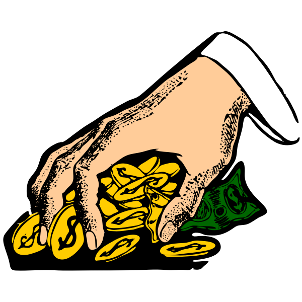 Hand grabbing money vector illustration