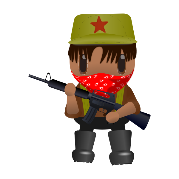 Revolutionary soldier with a gun