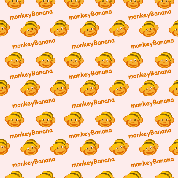 Monkey banana seamless pattern vector illustration