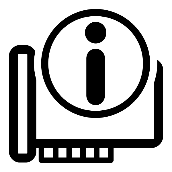 Vector image of monochrome hardware information KDE icon