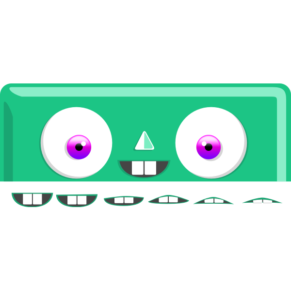 Vector illustration of cute box monster character