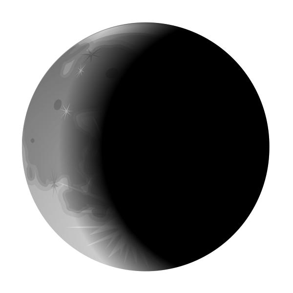Vector clip art of left side moon crescent