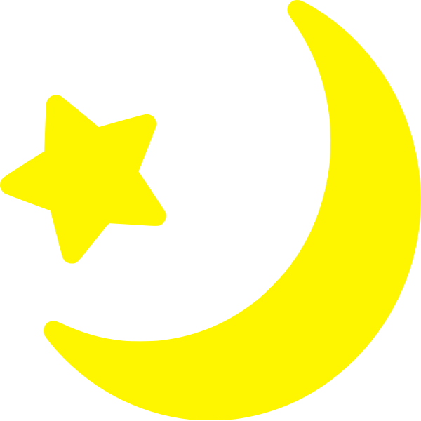 Download Moon and star in yellow color. | Free SVG