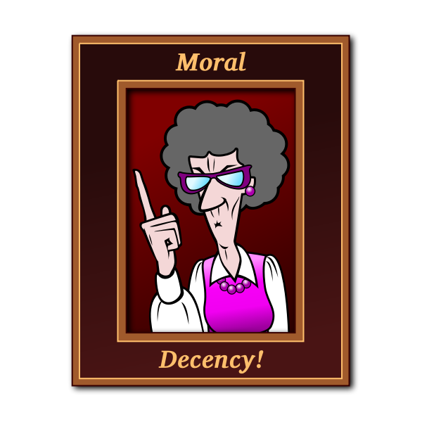 Old woman with moral decency