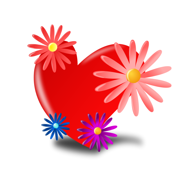 Heart with flowers vector image