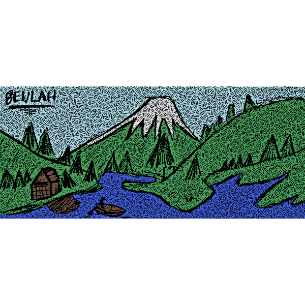 Mountains range color illustration