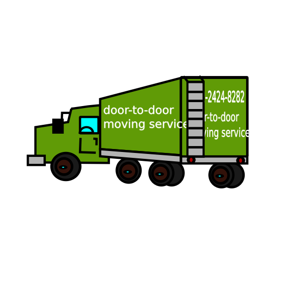 Vector drawing of closed moving truck