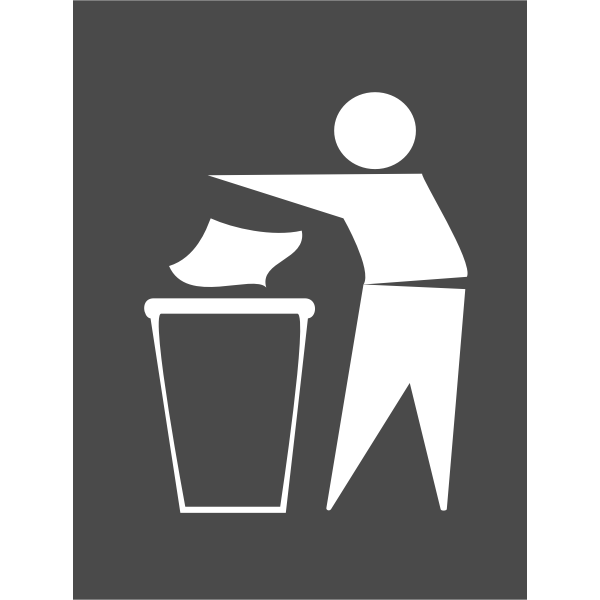 Dispose of rubbish sign vector image