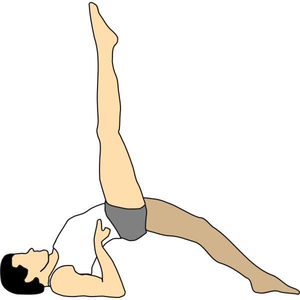 Yoga pose with leg up