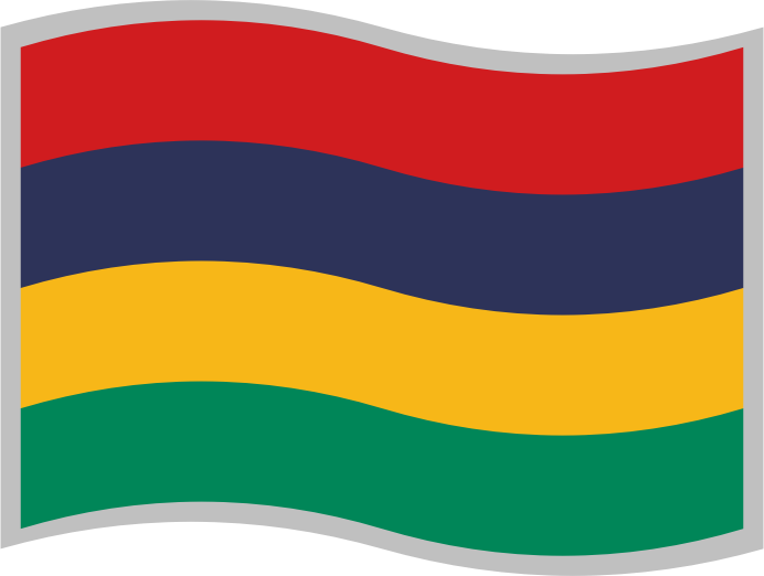 Mauritius national flag waving effect