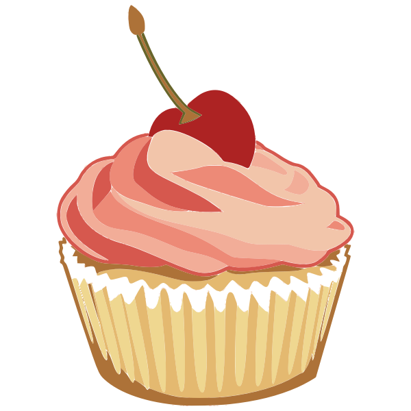 Pink muffin with cherry