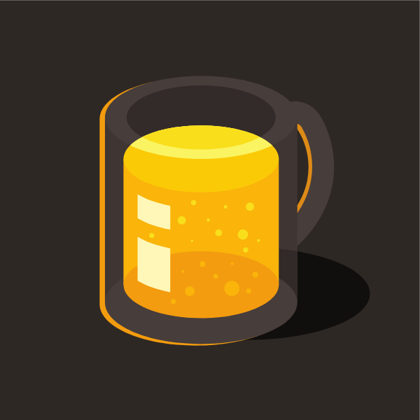 A mug with fruit juice