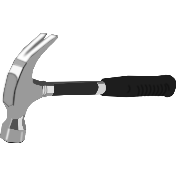Vector image of hammer with black rubber handle | Free SVG