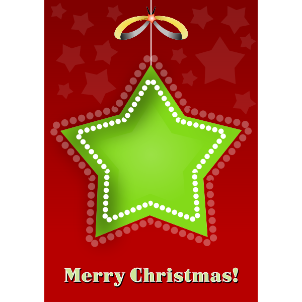 Color graphics of green snowflake Christmas greeting card