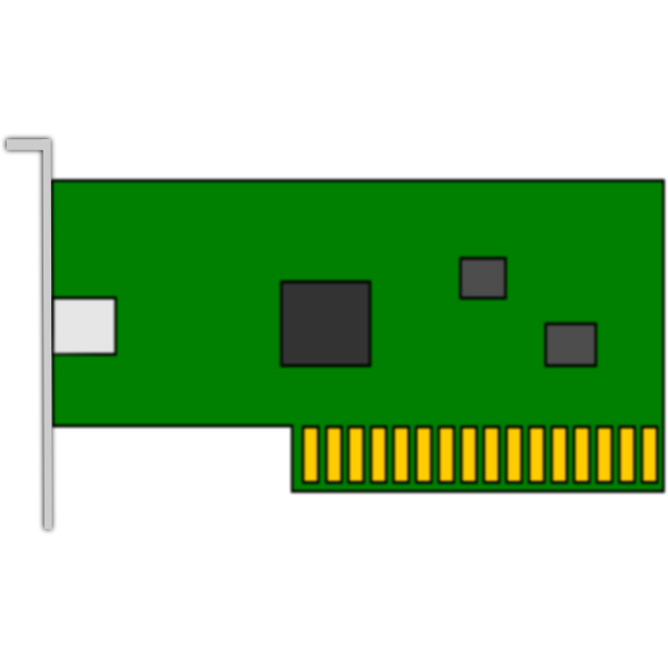 Vector drawing of basic PCI network card - Free SVG
