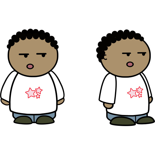 Vector clip art of black kid comic character | Free SVG
