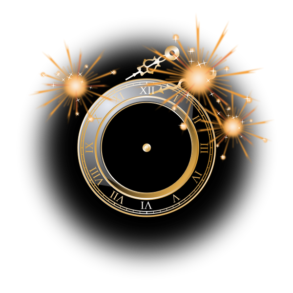 New Year celebration clock vector image