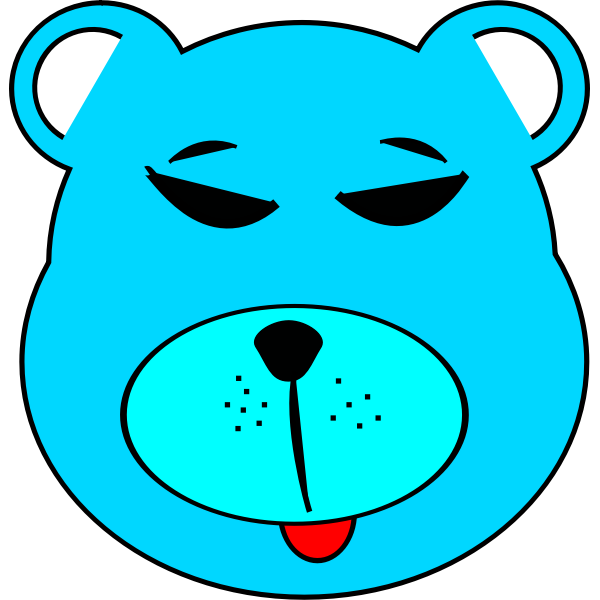 Vector clip art of simple blue bear face