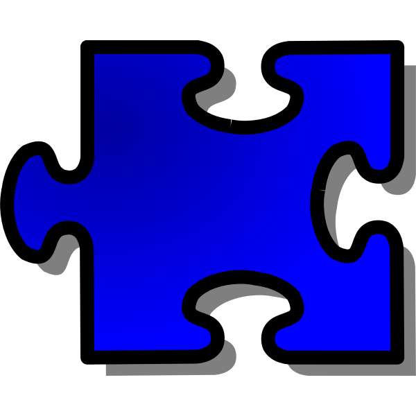 nicubunu Blue Jigsaw piece 16