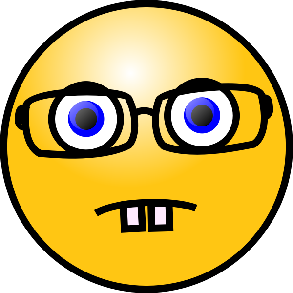 Vector clip art of nerdy face emoticon