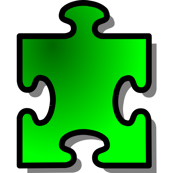 nicubunu Green Jigsaw piece 4