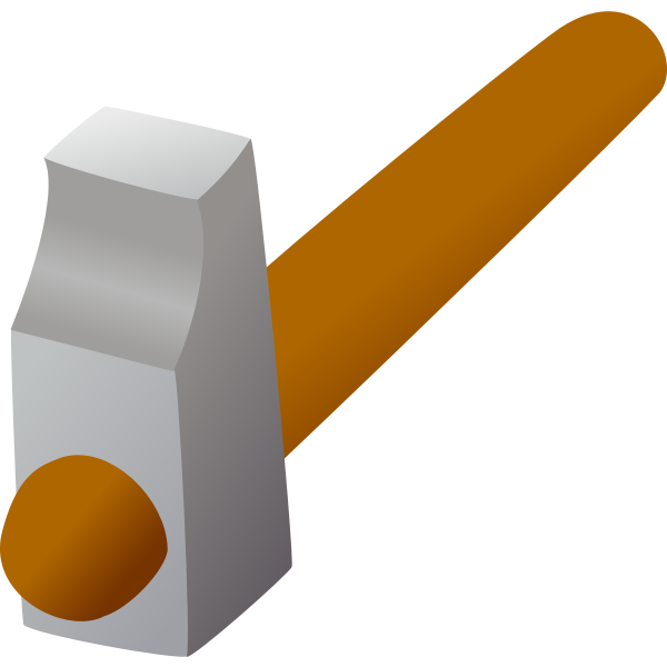 3D hammer icon vector drawing