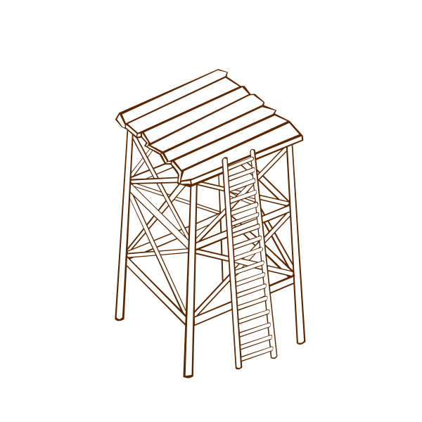 Vector drawing of role play game map icon for a watchtower