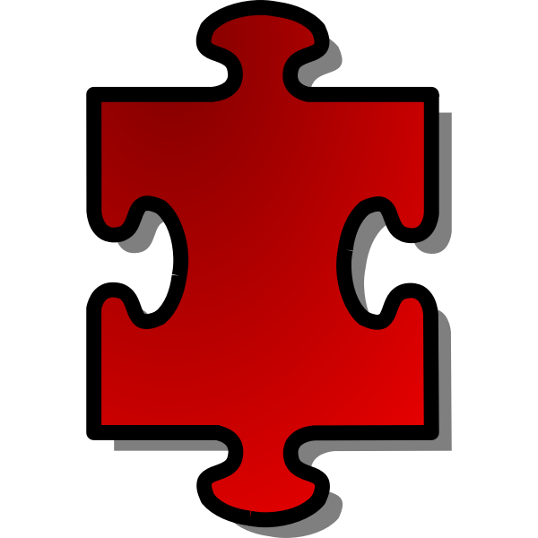 nicubunu Red Jigsaw piece 01