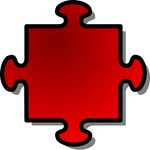 nicubunu Red Jigsaw piece 04