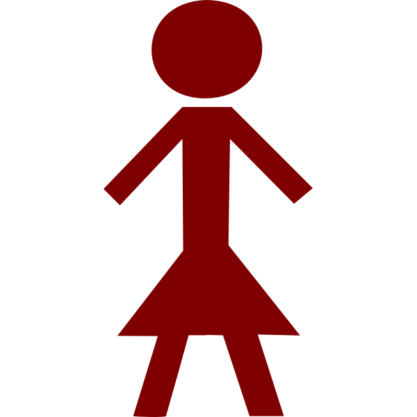 Vector image of female stick figure