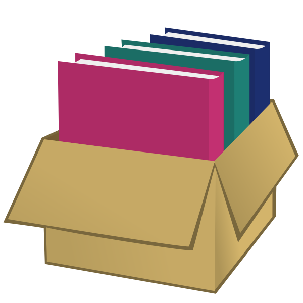 Box with folders vector drawing