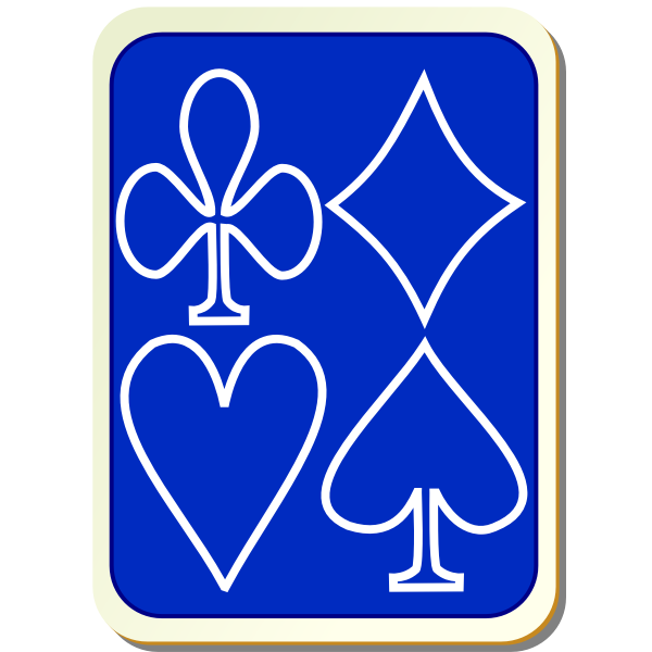 Playing card back blue with white vector illustration