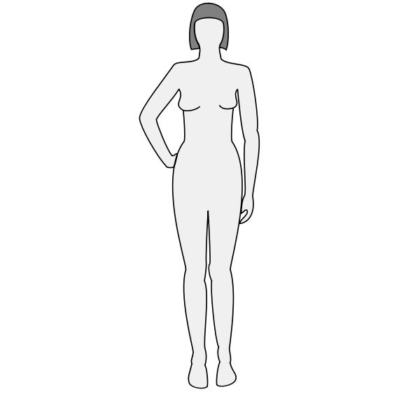 Female body silhouette vector clip art