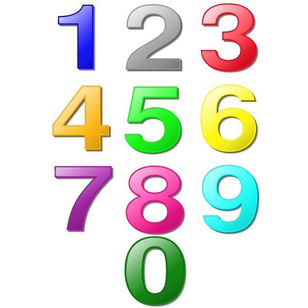 Vector clip art of set of digits from 0 to 9 | Free SVG
