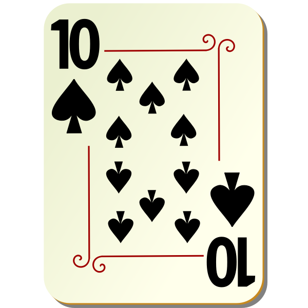 Ten of spades playing card vector illustration